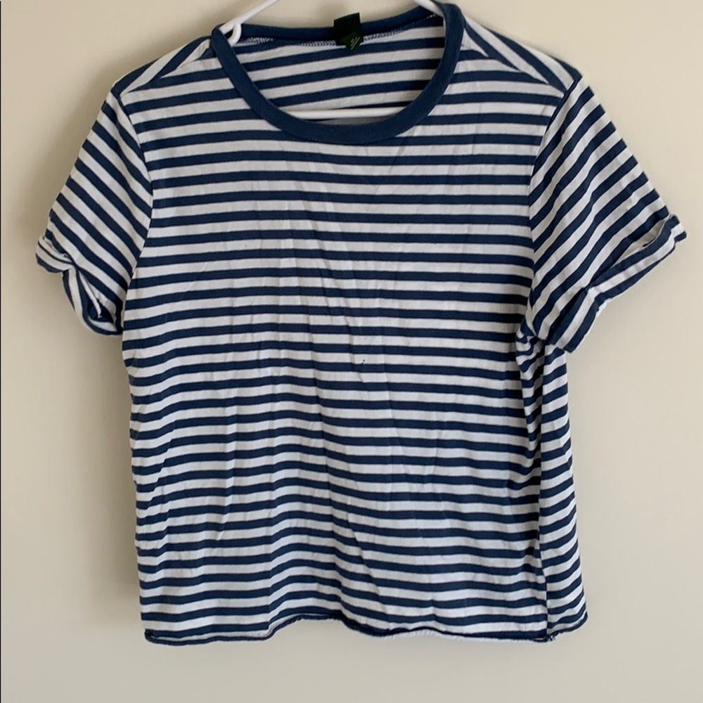 Blue and white striped tee